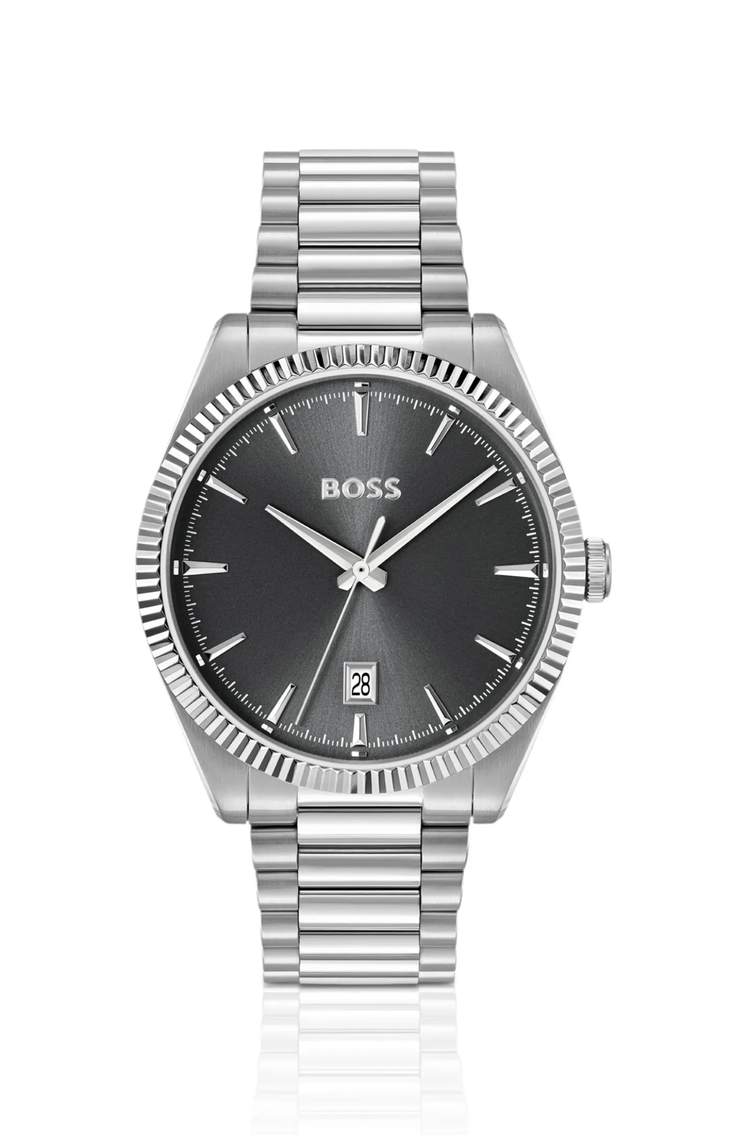 Cheswick stainless-steel watch with fluted bezel