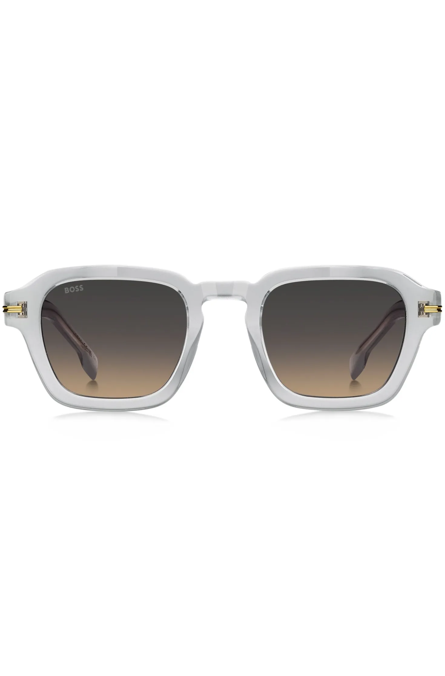 Clear-acetate sunglasses with temple stripe