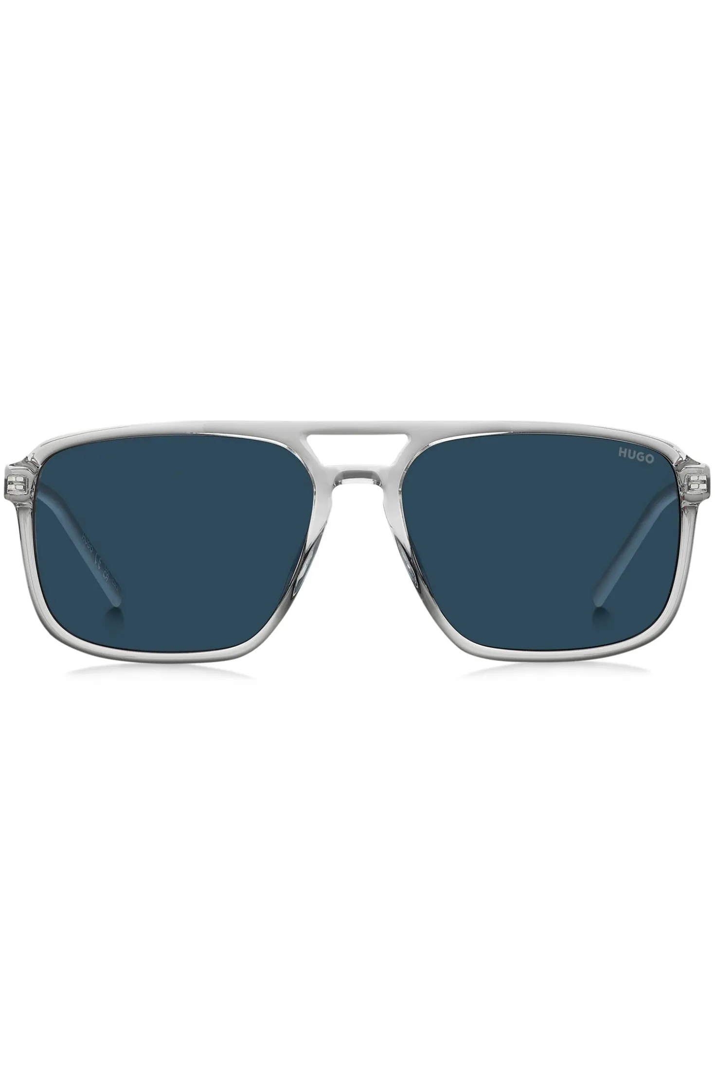Clear-acetate sunglasses with rubber logo