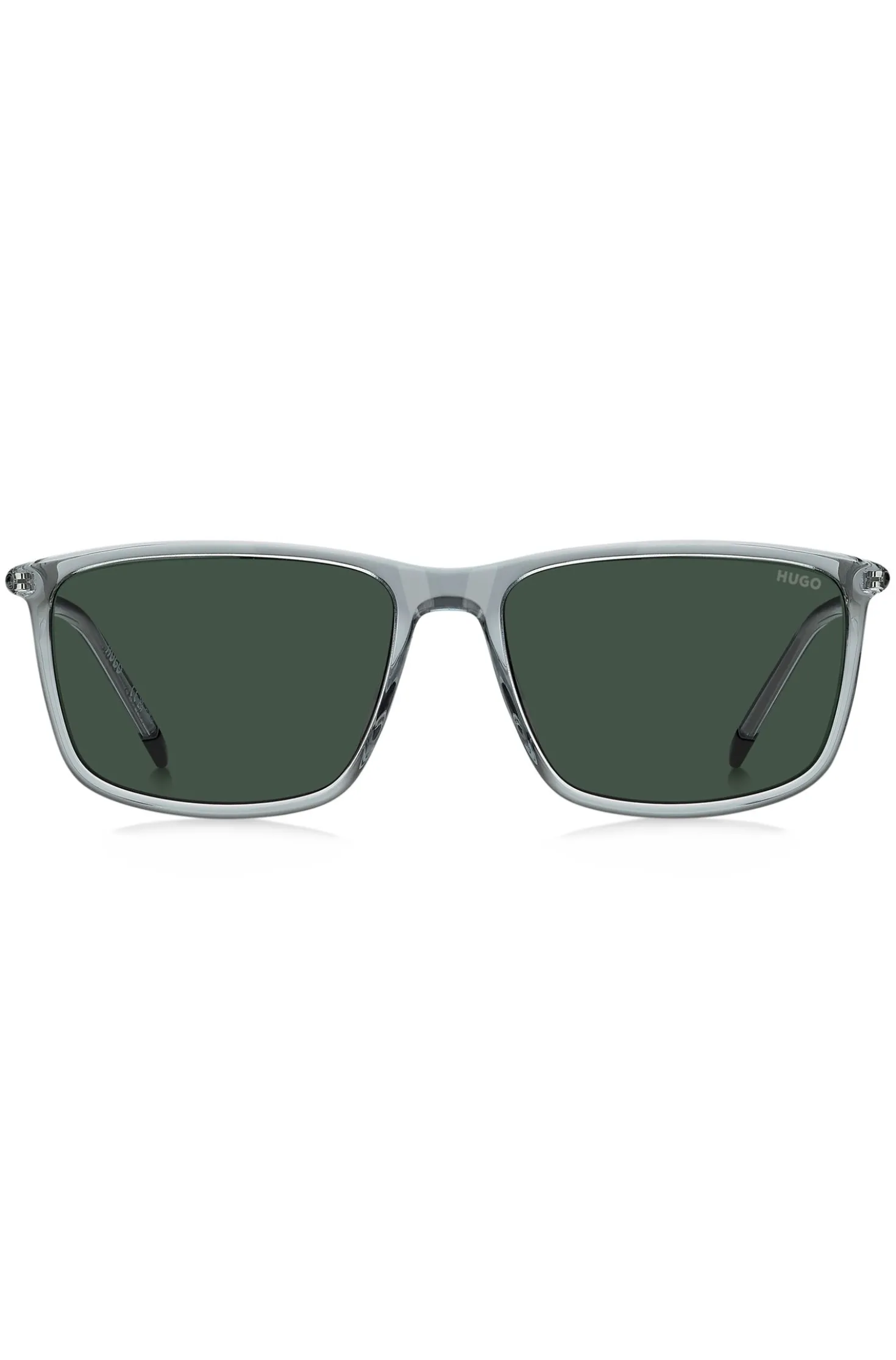 Clear-acetate sunglasses with tubular temples