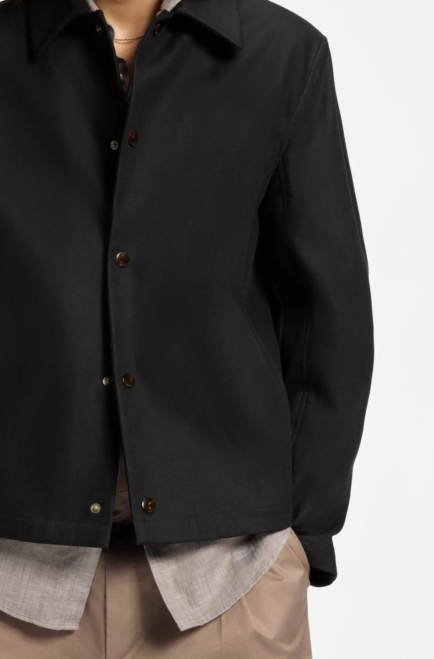 Coach jacket in double-faced cotton