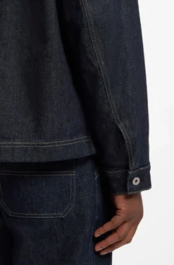 Contrast-collar jacket in indigo denim