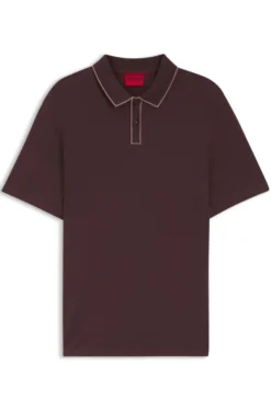 Contrast-tipped cotton polo shirt with logo