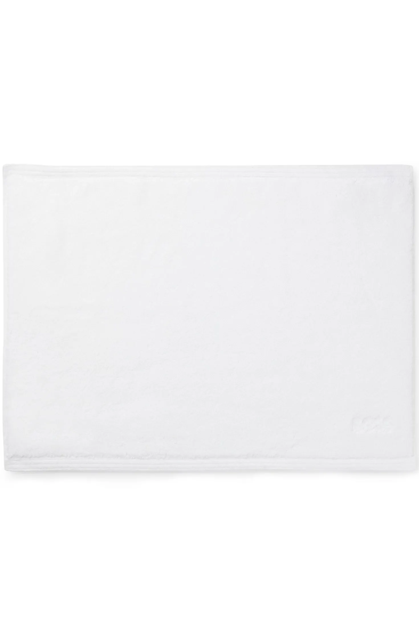 Cotton bath mat with contrast embroidered logo