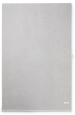 Cotton bath sheet with contrast embroidered logo