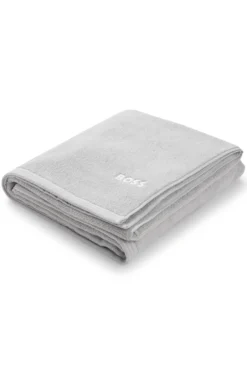 Cotton bath sheet with contrast embroidered logo