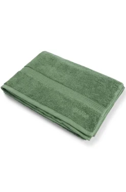 Cotton bath sheet with embroidered logo