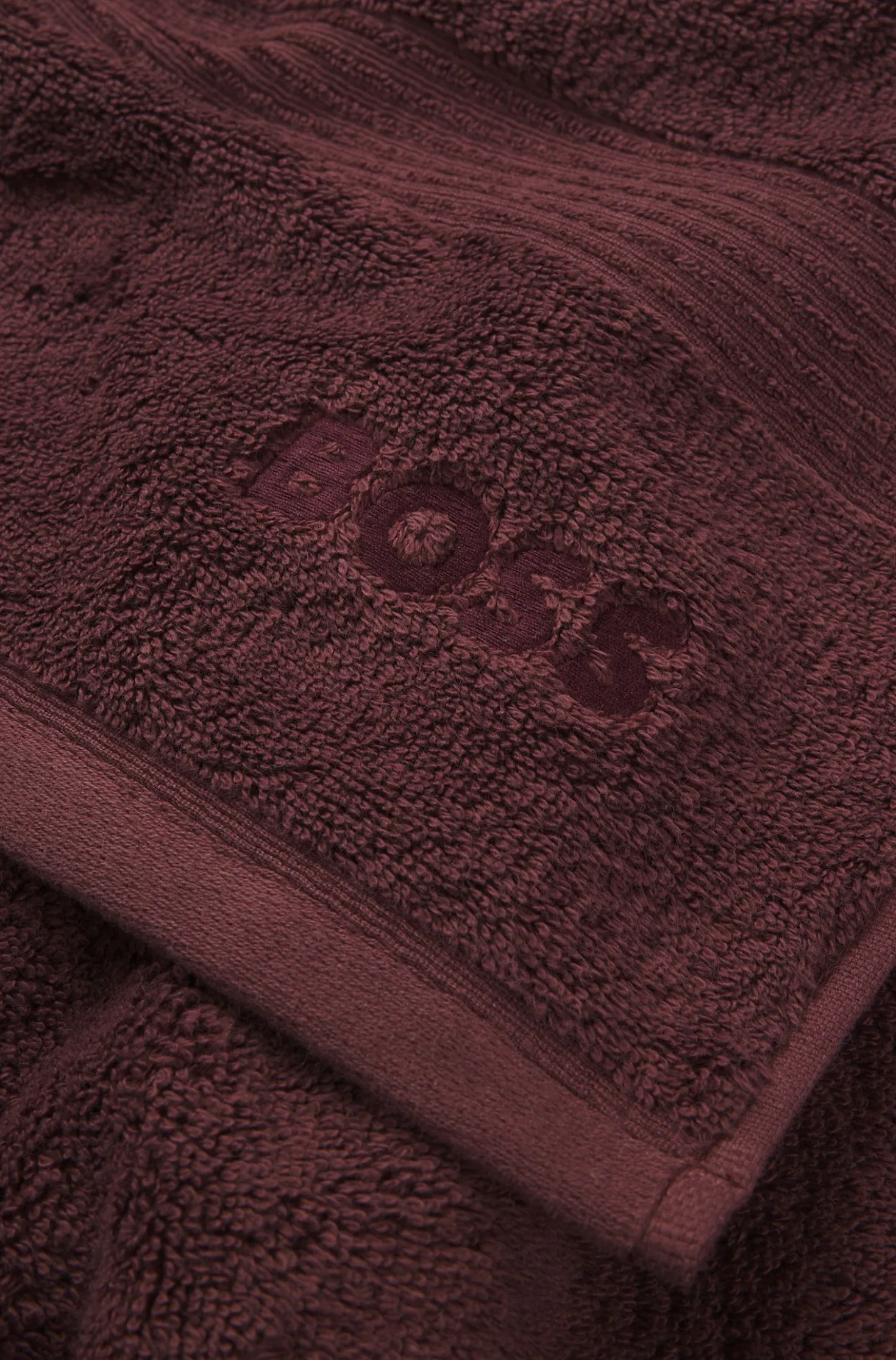 Cotton bath sheet with embroidered logo