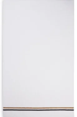Cotton bath towel with signature-stripe border
