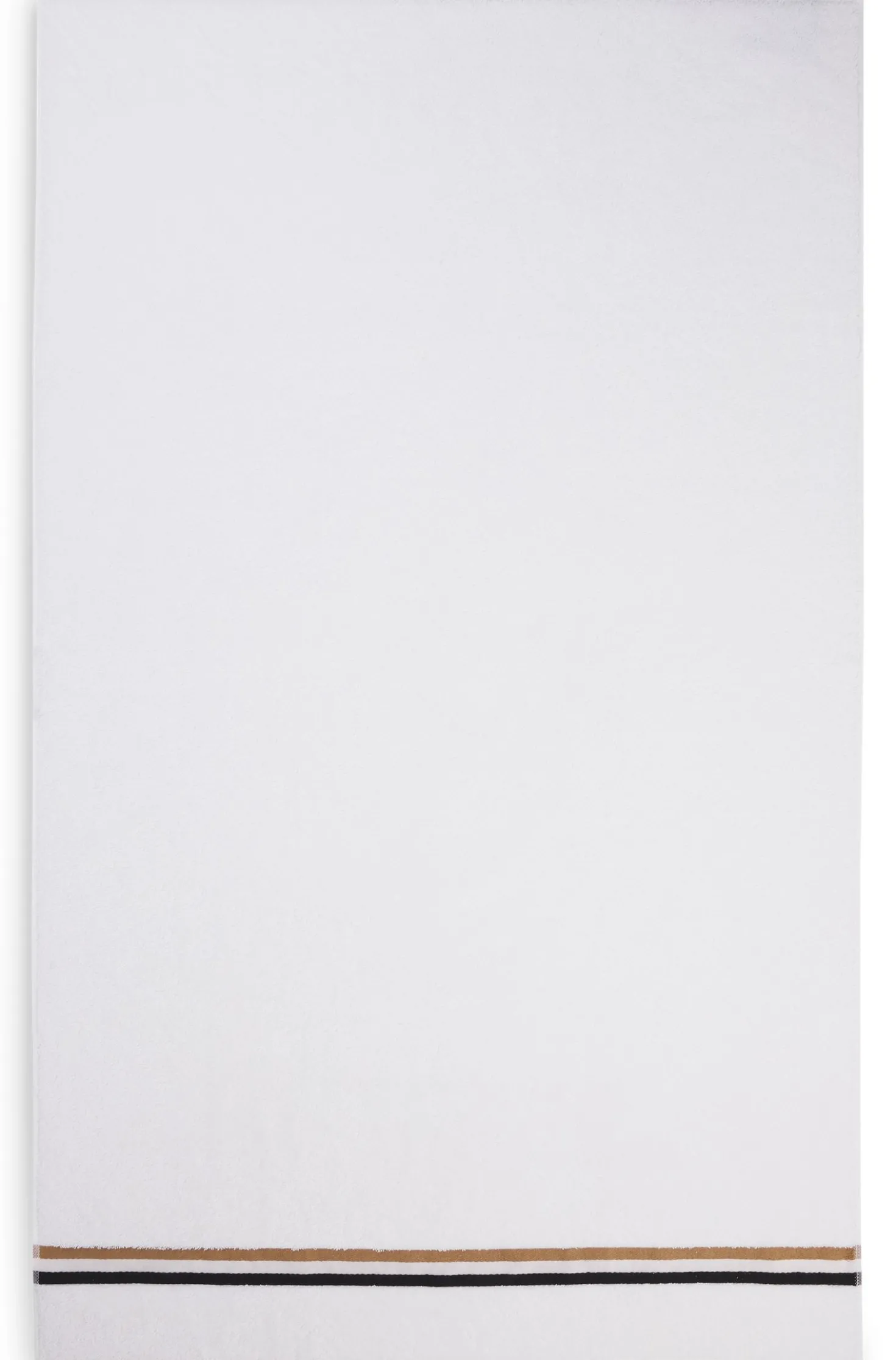 Cotton bath towel with signature-stripe border