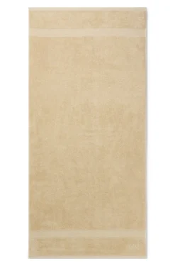 Cotton bath towel with tonal embroidered logo