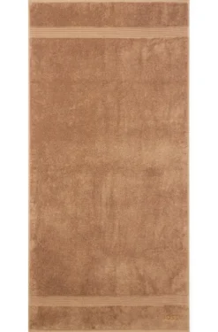 Cotton bath towel with tonal embroidered logo