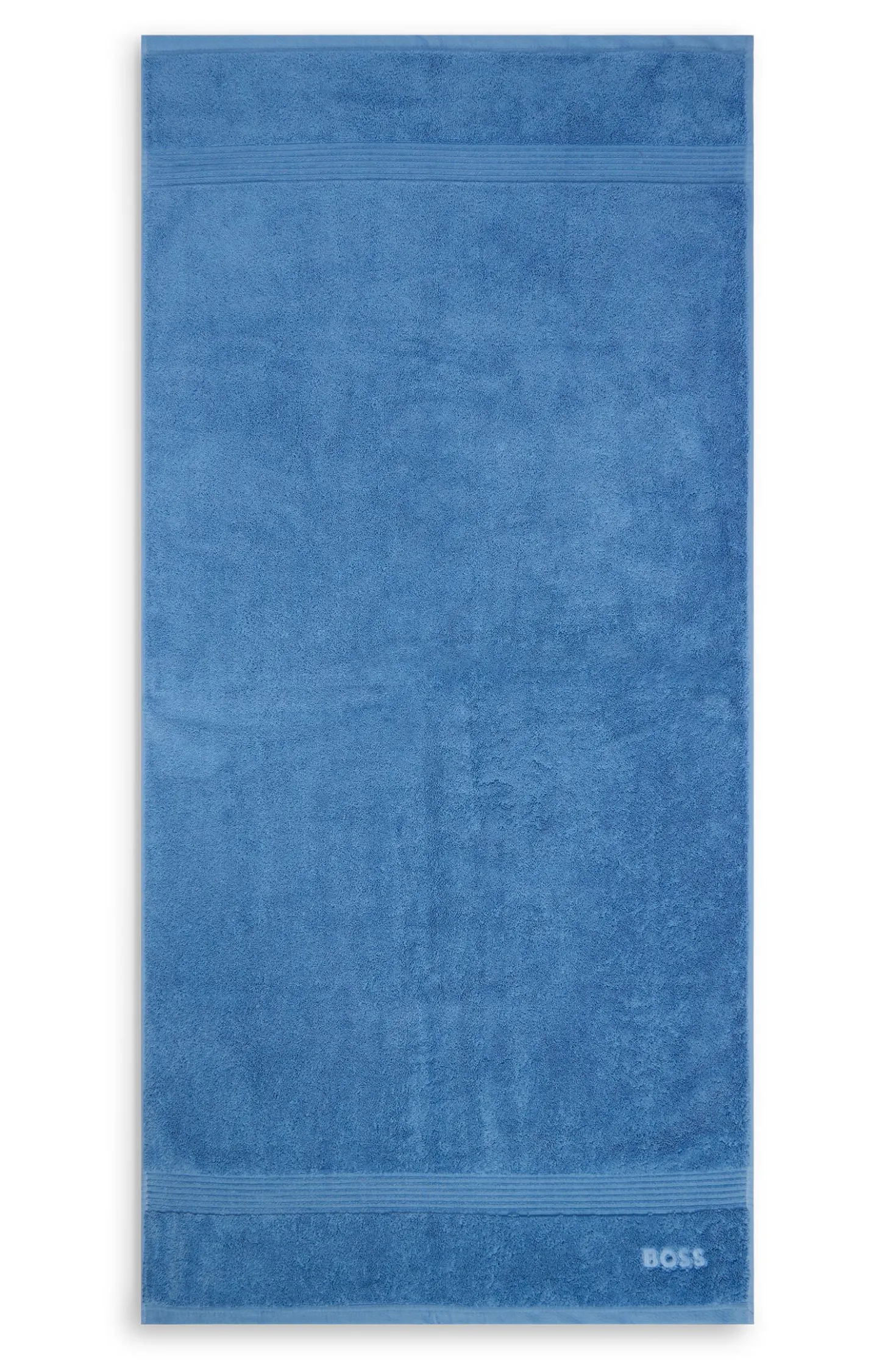 Cotton bath towel with tonal embroidered logo