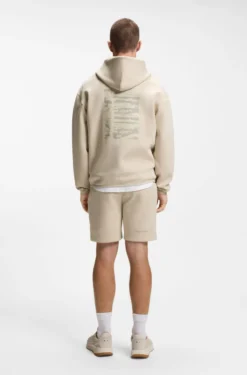 Cotton-blend hoodie with reflective graphic