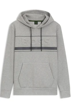 Cotton-blend hoodie with stripe details