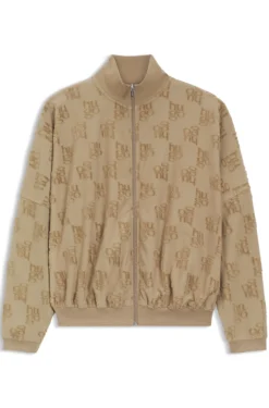 Cotton-blend jacket with all-over logo pattern