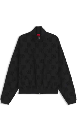 Cotton-blend jacket with all-over logo pattern