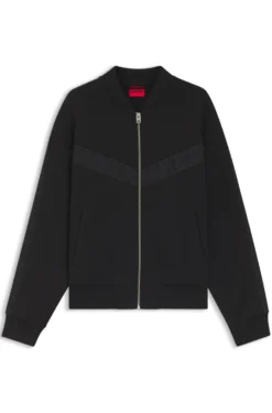 Cotton-blend jacket with broderie stripes