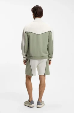 Cotton-blend jacket with embroidered logo artwork