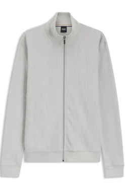 Cotton-blend jacket with waffle structure