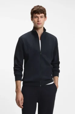 Cotton-blend jacket with waffle structure