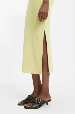 Cotton-blend jersey midi dress with stacked logo