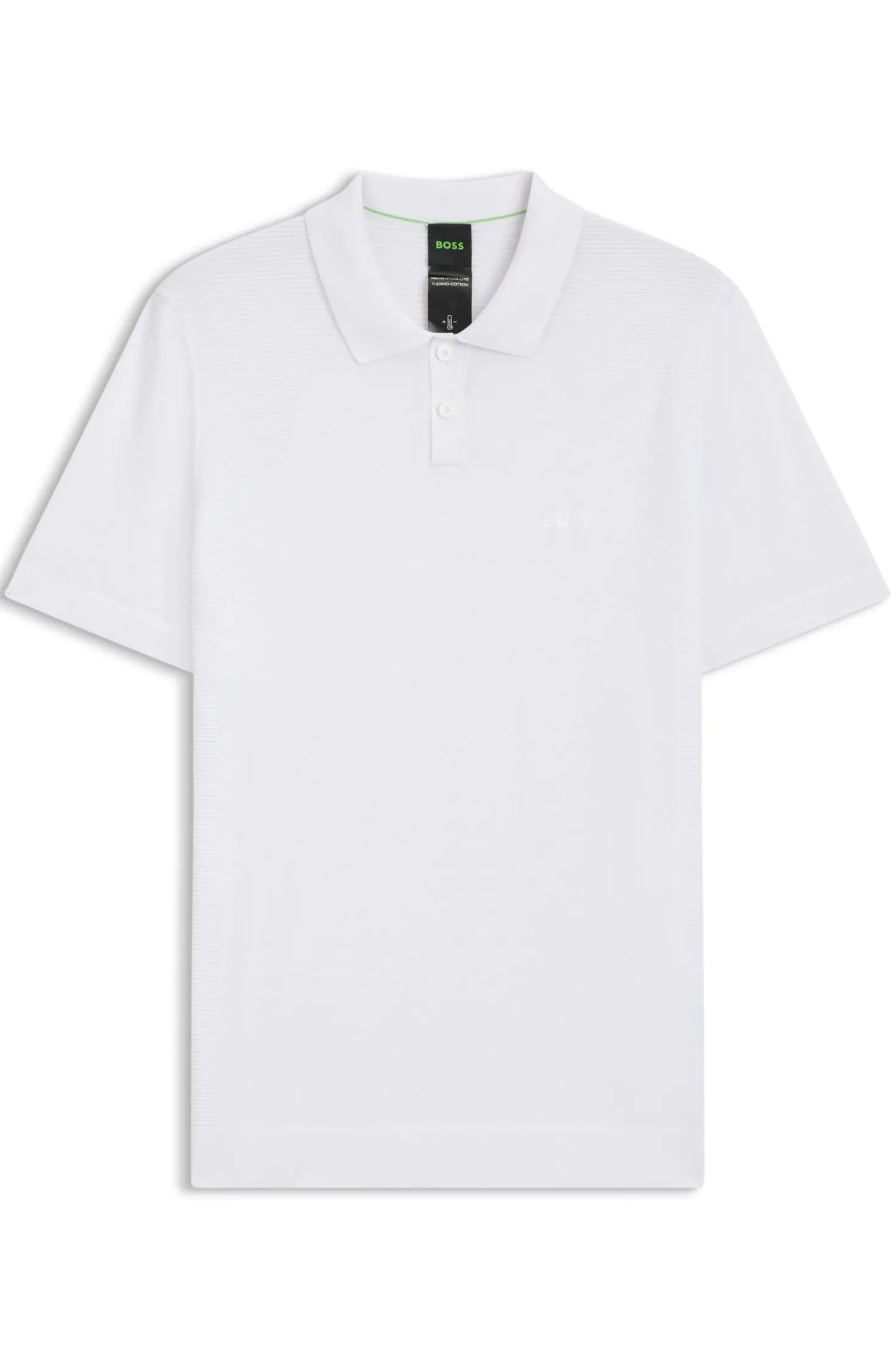 Cotton-blend knit polo with bodymapping structure