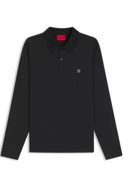 Cotton-blend polo shirt with stacked logo