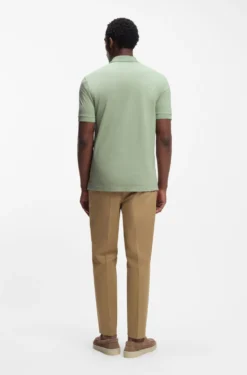 Cotton-blend polo shirt with zip placket
