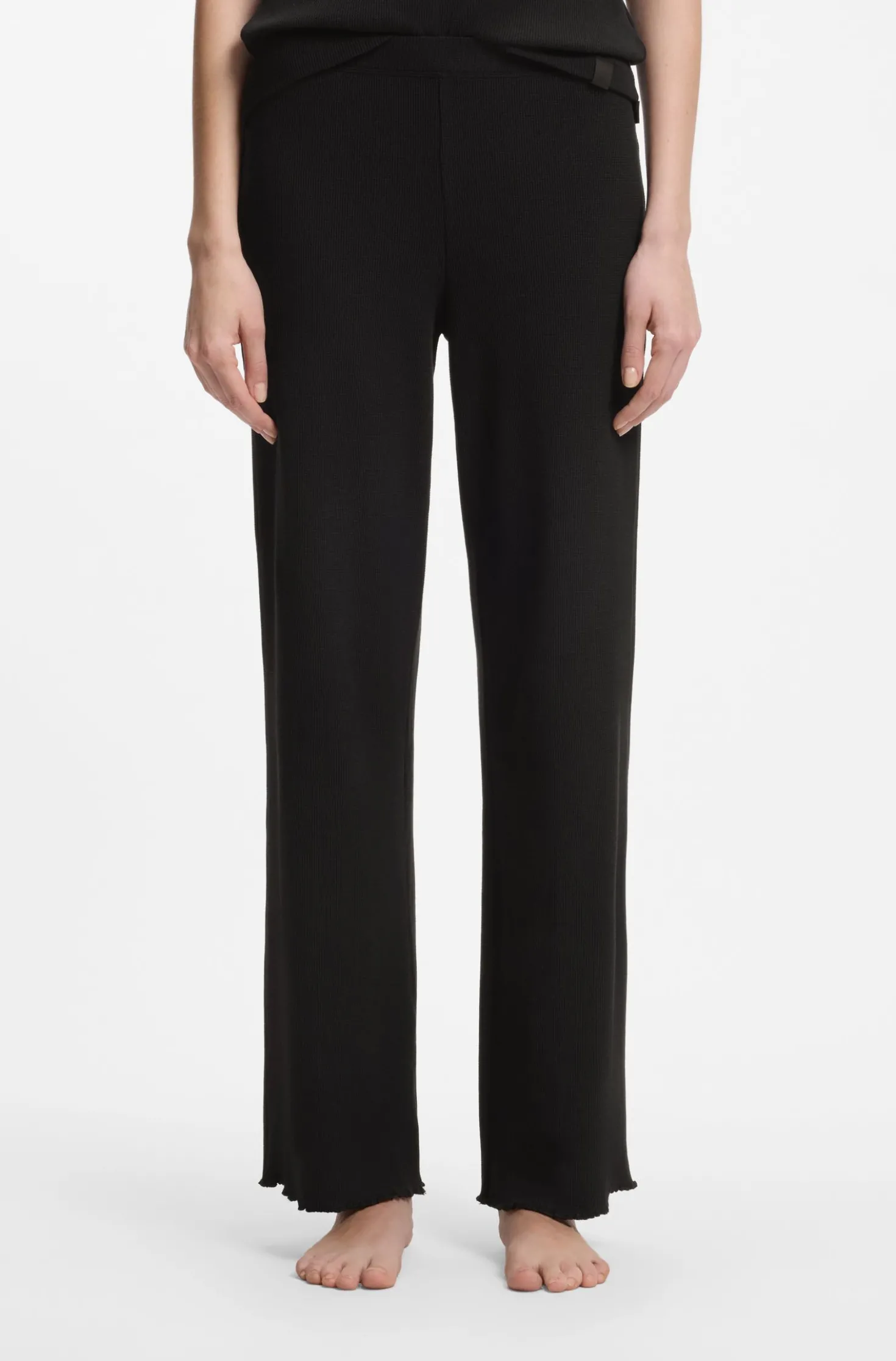 Cotton-blend pyjama bottoms in waffle jersey