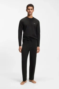 Cotton-blend pyjama bottoms with embroidered logo