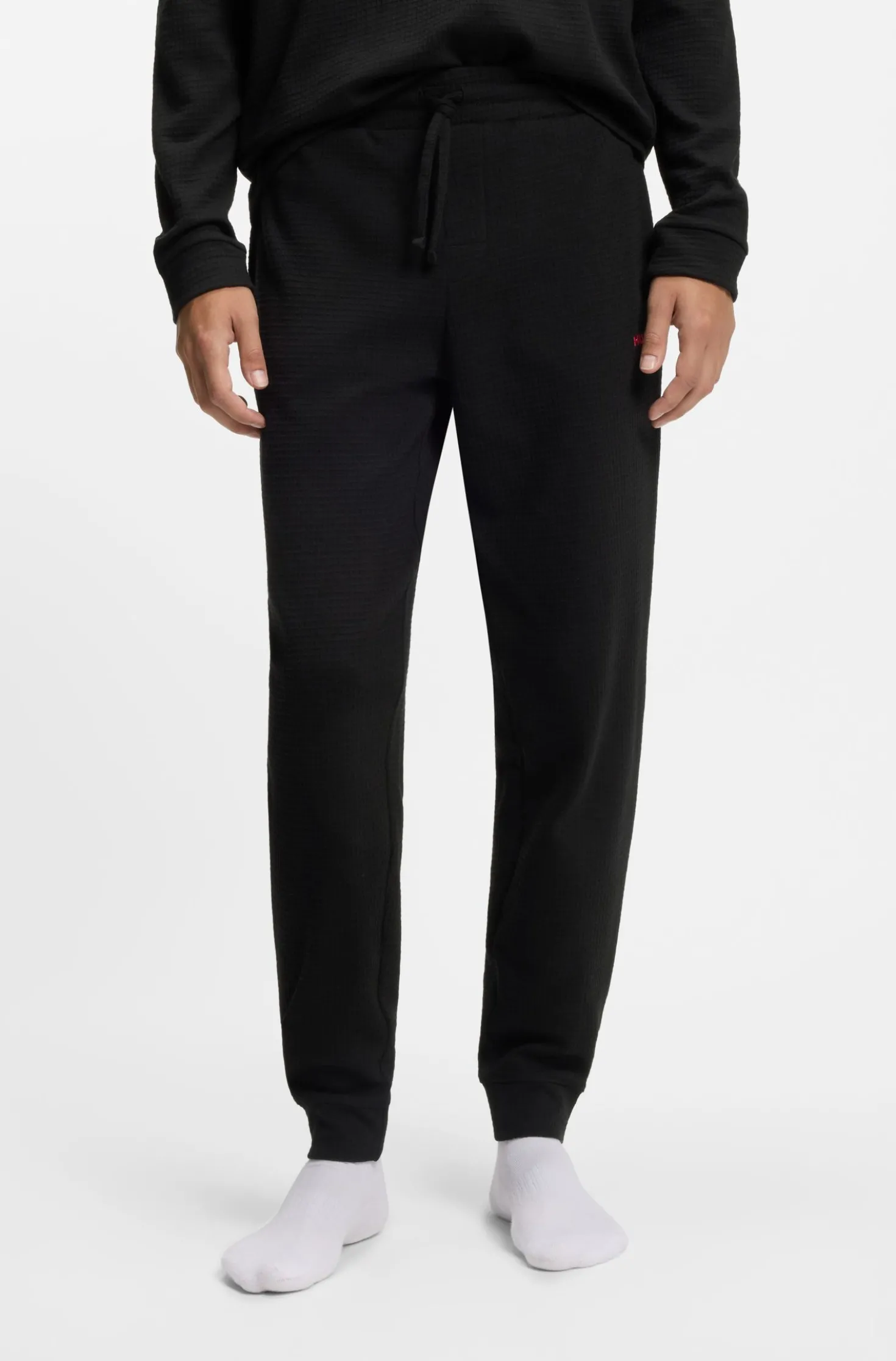Cotton-blend pyjama bottoms with embroidered logo