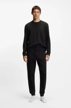 Cotton-blend pyjama bottoms with embroidered logo