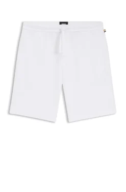 Cotton-blend pyjama shorts with embroidered logo