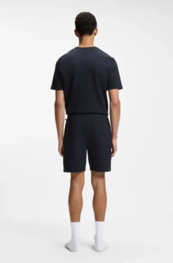 Cotton-blend pyjama shorts with embroidered logo