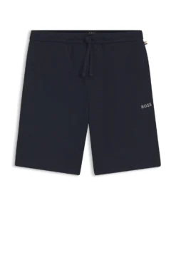 Cotton-blend pyjama shorts with embroidered logo