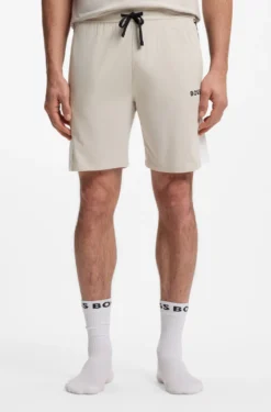 Cotton-blend pyjama shorts with colour-blocking