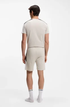 Cotton-blend pyjama shorts with colour-blocking