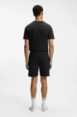 Cotton-blend pyjama shorts with embroidered logo