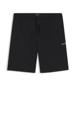 Cotton-blend pyjama shorts with embroidered logo
