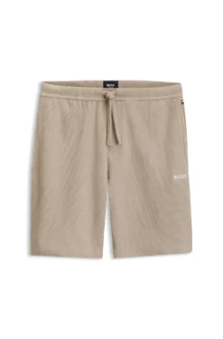 Cotton-blend pyjama shorts with embroidered logo