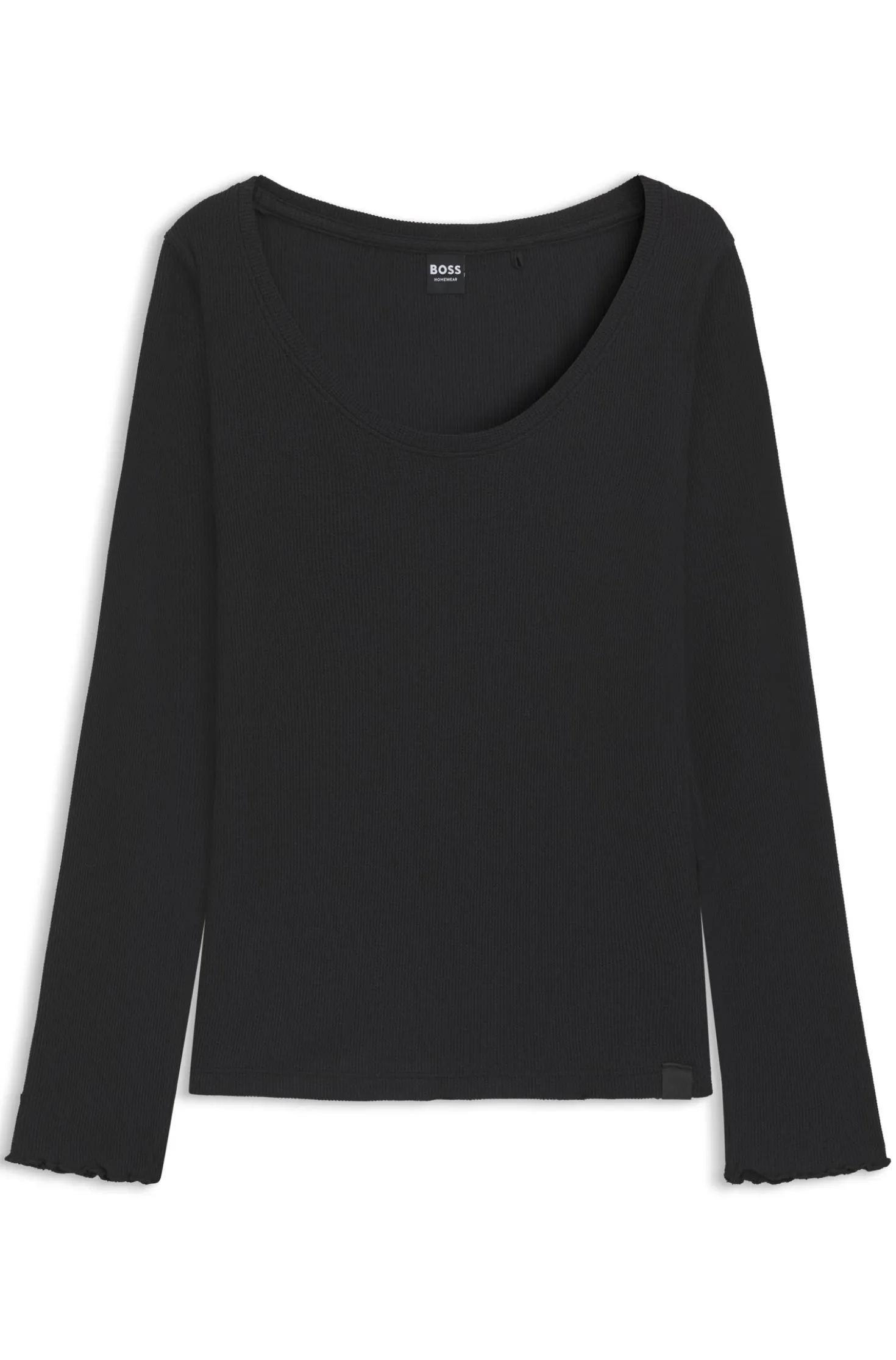 Cotton-blend pyjama top with waffle structure
