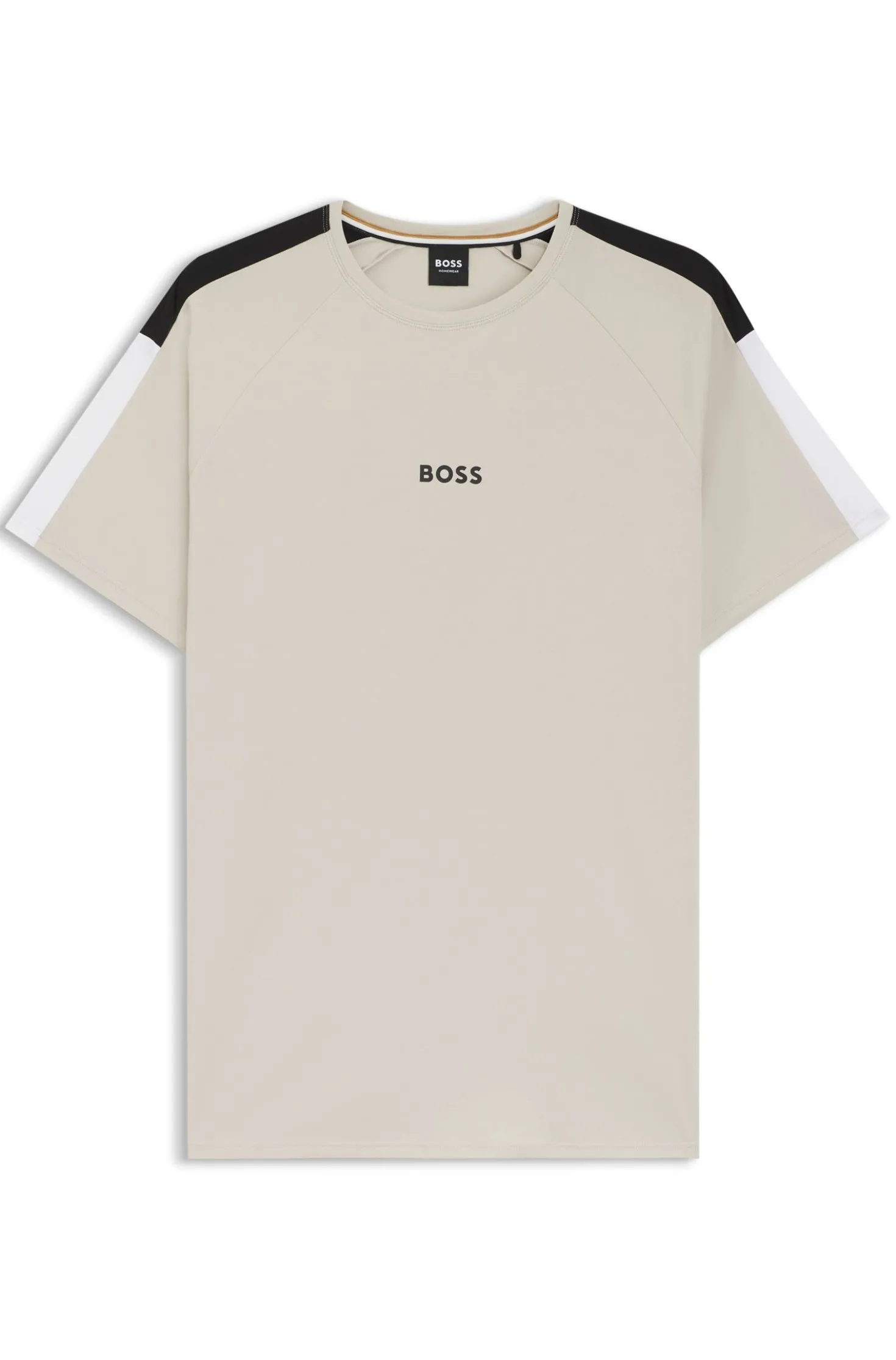 Cotton-blend pyjama T-shirt with colour-blocking