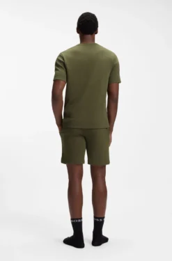 Cotton-blend pyjama T-shirt with embroidered logo
