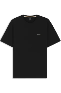 Cotton-blend pyjama T-shirt with embroidered logo