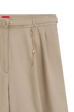 Cotton-blend shorts with chain trim