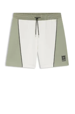 Cotton-blend shorts with embroidered logo artwork