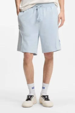 Cotton-blend shorts with logo label
