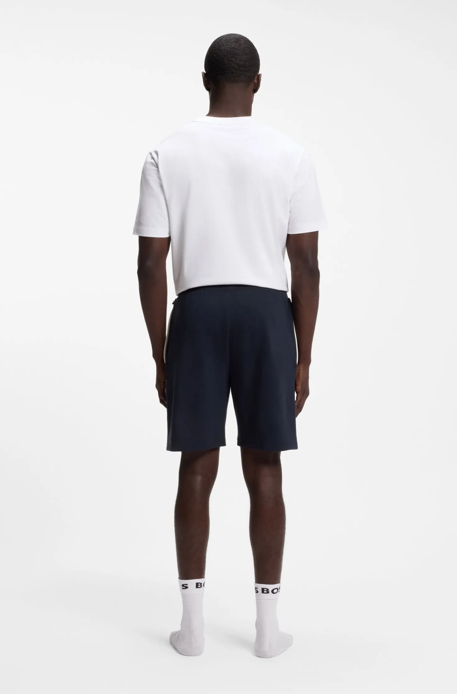 Cotton-blend shorts with metallic logo