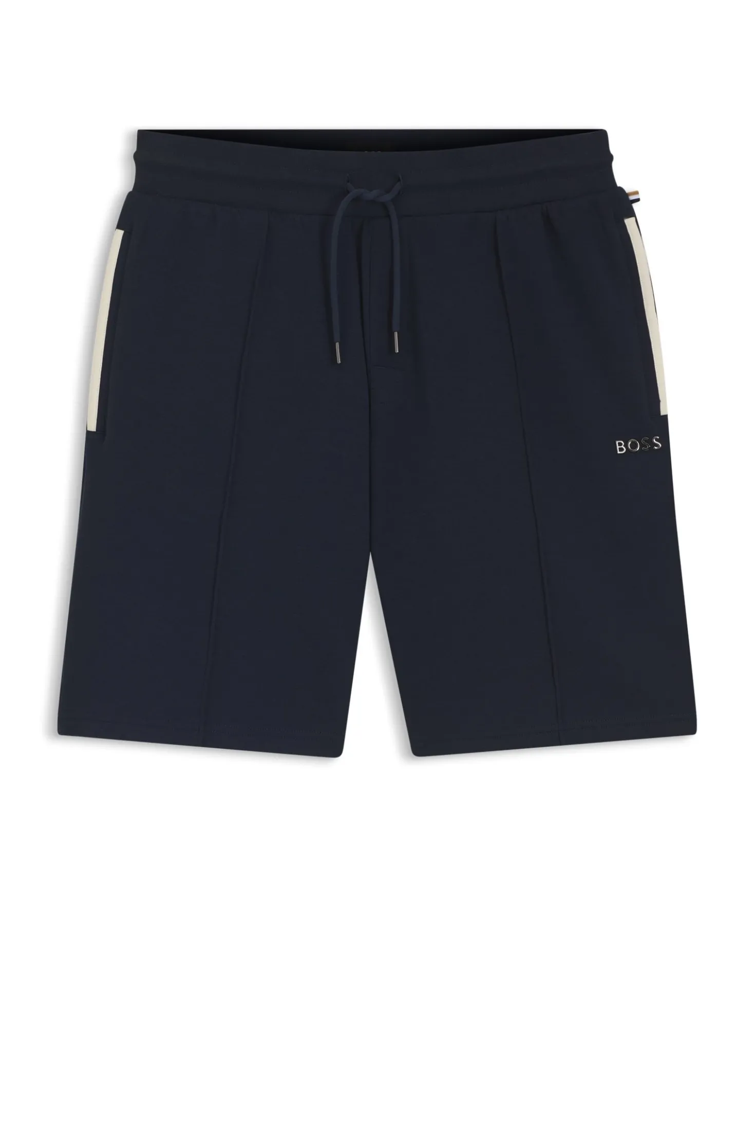 Cotton-blend shorts with metallic logo